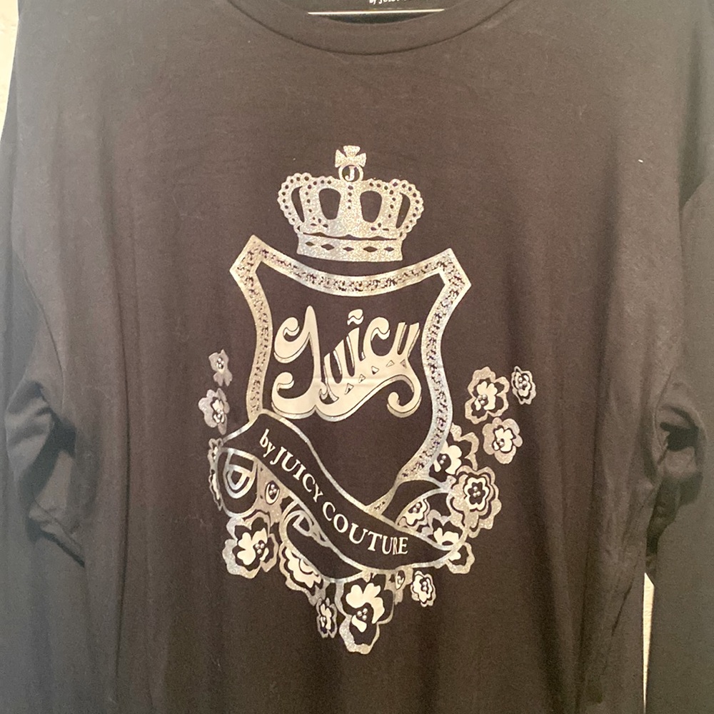 Medium juicy couture, black blouse, long sleeve.